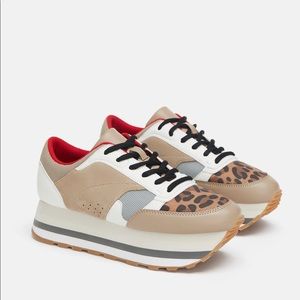 Zara leopard print platform sneakers